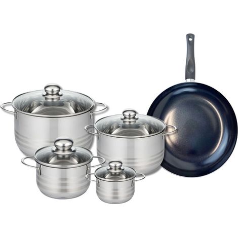 Ensemble de 1 Poêle de cuisson 28 cm et 4 faitouts 12, 16, 20 et 24 cm Elo Prima Brillant (1/5)