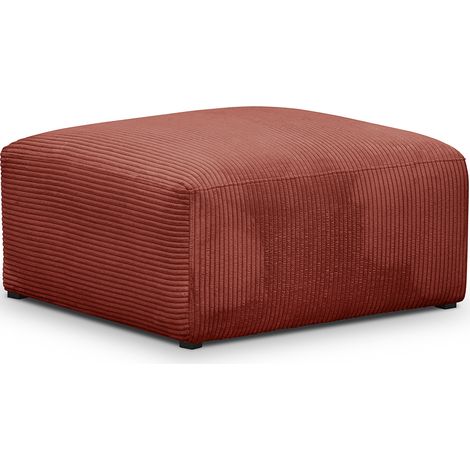 Pouf / repose-pieds modulable en velours côtelé rouille - Modulo (1/3)