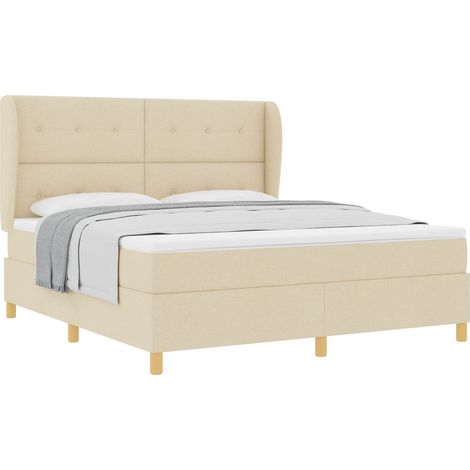 Maison Exclusive - Boxspringbett mit Kopfteil Creme 200 x 180 cm (1/5)