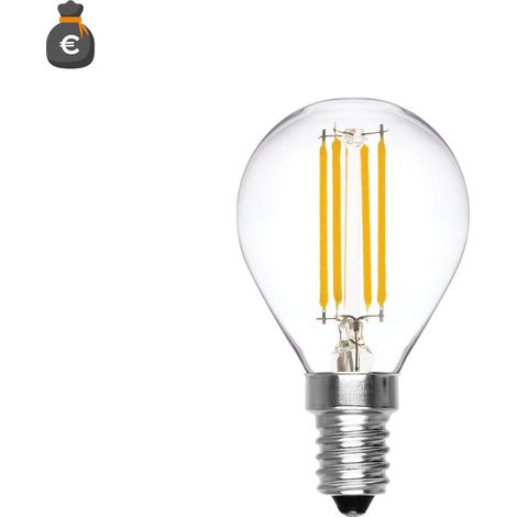 Alcapower Lampadina LED Filamento G45 Minisfera E14 6W 810lm 3000K Luce Calda Trasparente, Classe Energetica D, Lunga Durata 25000 Ore di Luce