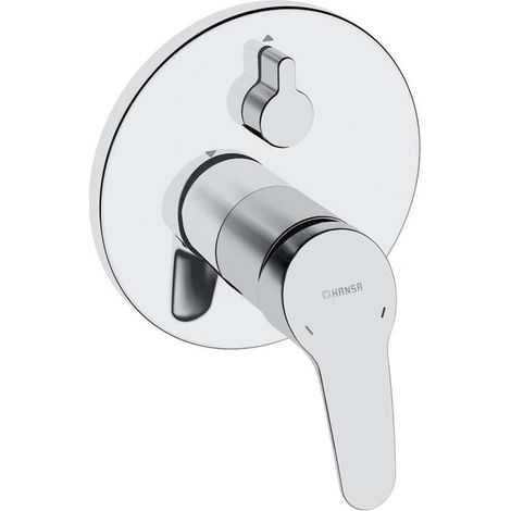 Hansa - Miscelatore ad incasso per vasca da bagno, ECO, con deviatore a 2 utenze, cromato 81849083ROZ1 (1/5)