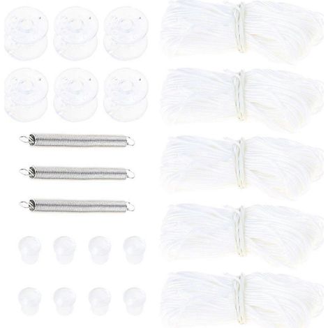 Corde de 20 mètres, poulies pour rideaux plissés, accessoires pour rideaux d'intérieur, bricolage