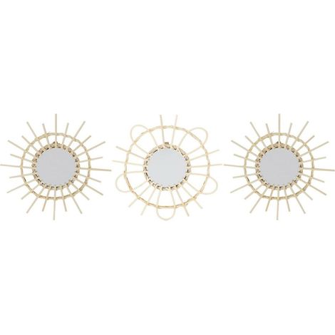 Lot de 3 miroirs rotin D28 (1/5)