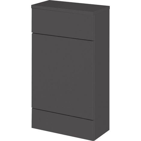 Alrewas Contemporary Floor Standing Compact WC Unit with Coordinating Worktop, Gloss Grey, 500mm