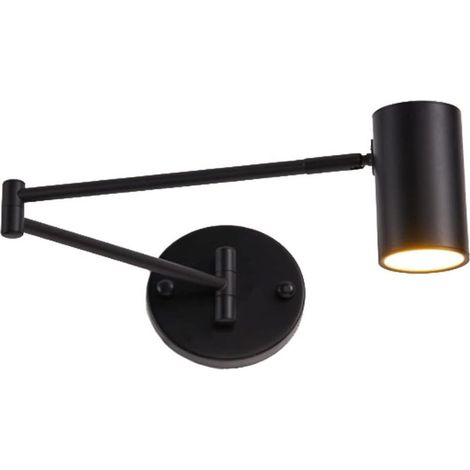 LED Applique Murale avec Bras Articulé, Applique Murale Réglable Pliante, Angle Bras Articulé Lampe, Orientable Lampe de Lecture pour salon, Chambre, Table de Chevet, Noir