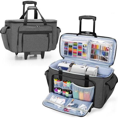 Sac à roulettes pour Machine à Broder ou Machine a Coudre, Gris  Chariot