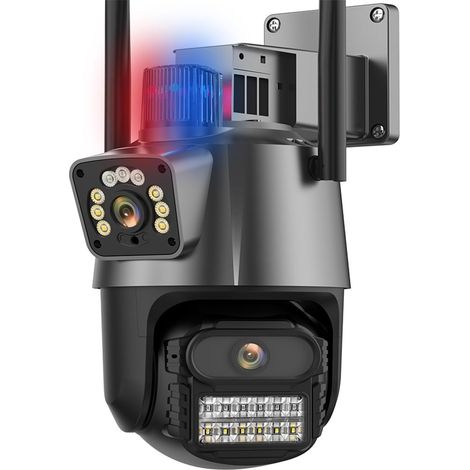 Caméra de sécurité à Domicile 8MP 4K PTZ caméra Double Objectif 4MP HD caméra IP extérieure Double écran P2P caméra de sécurité AI Humain détecter CCTV Surveillance P2P(8MP No Card) (1/5)