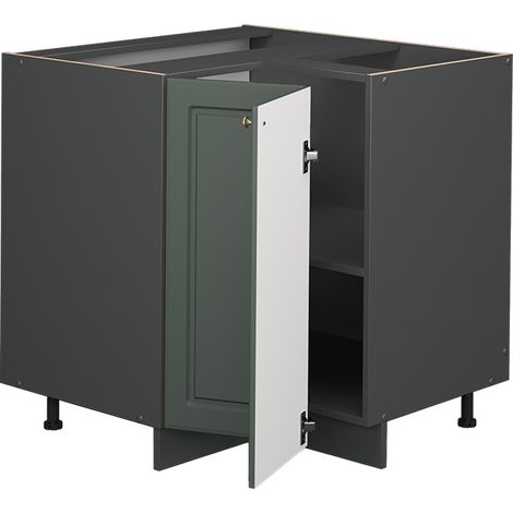 Eckunterschrank Fame-Line, Grün-Gold Landhaus, 80.5 cm, AP Eiche, Vicco