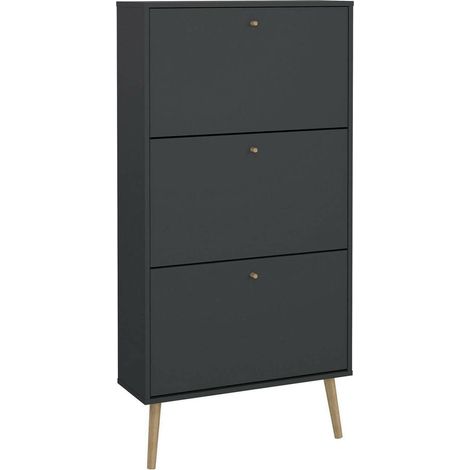 Dmora - Schuhschrank Fung, Schuhregal, Mehrzweck-Eingangsgarderobe, Möbel für Schuhe, 70x24 h139 cm, Grau