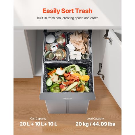 Poubelle coulissante pour armoire de cuisine collecteur de (1/5)