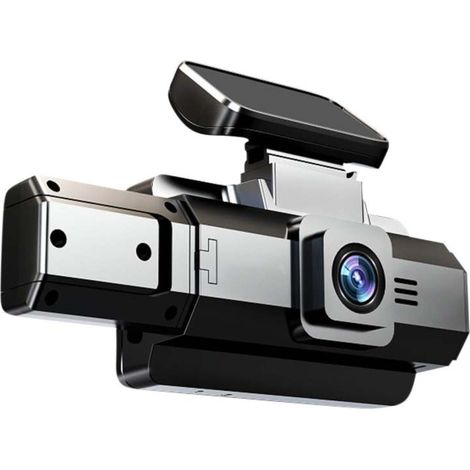 Irovami Caméra embarquée noire avec double enregistrement vidéo (avant et arrière) en Full HD 1080p, écran IPS 3 pouces, vision nocturne grand angle et enregistrement en boucle. (1/5)