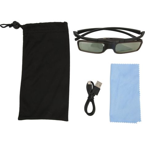 Lunettes 3D Actives Rechargeables 96‑144Hz Haute Transparence Lumineuse, Compatibles DLP Link pour Projecteurs 3D WX60 (1/5)