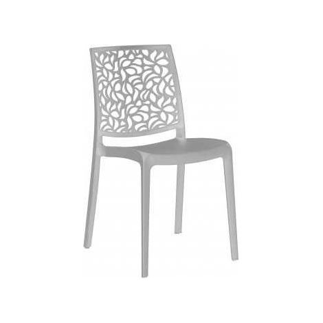 Set 4 Sedie in Resina Monoblocco "London Stone" By Flow Grigio Chiaro