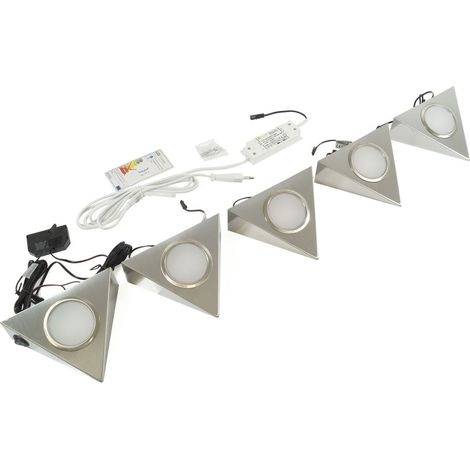 LED-Set PIRA - 5 Strahler inkl. Schalter und Trafo, Neutralweiß