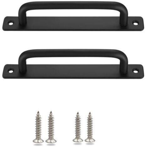 Set de 2 Poignées pour Portes Coulissantes, Poignées de Placard Noires avec Vis pour Armoires, Cuisine, Meubles, Portail de Jardin, Poignées de Porte de Cabane,244cm