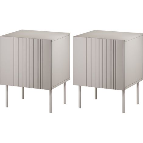 Conjunto de mesitas de noche Evavese 104, Beige, Número de cajones: 0, Número de puertas: 0, 59x45x40cm, Aglomerado laminado, MDF (1/5)