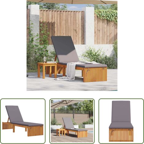 Chaise longue bois acacia - Transat Huile Naturelle 200 x 55 x 94 cm Bois d'acacia massif (1/5)