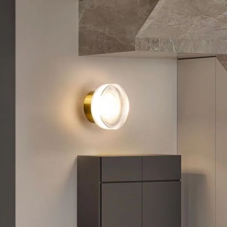 Applique Murale LED Dorée en Acrylique – Lumière Tricolore 110V pour Tête de Lit, Chambre, Salle de Bain, Couloir, Entrée et Balcon – Éclairage Décoratif Moderne Devant Miroir (1/2)