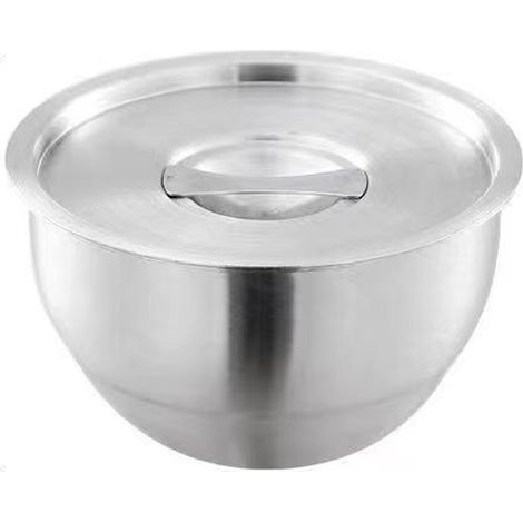 Bol en acier inoxydable 304 pour soupes, œufs et autres aliments, avec couvercle, idéal pour la cuisine.