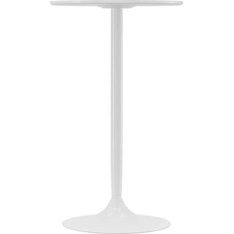Bartisch Stehtisch Esstisch Runder Tresentisch, Küchentisch für Wohnzimmer, Esszimmer, Stahl, Weiß, Ø60 x 102 cm