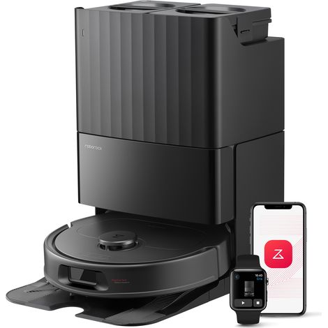 Roborock Aspirateur Robot QV 35S, 10 000 pa(Supérieur au Qrevo Plus) d'Aspiration, Double Système Anti-Enchevêtrement, Deux Balais Relevables 10mm, Technologie RéActive & Navigation PreciSense LiDAR N