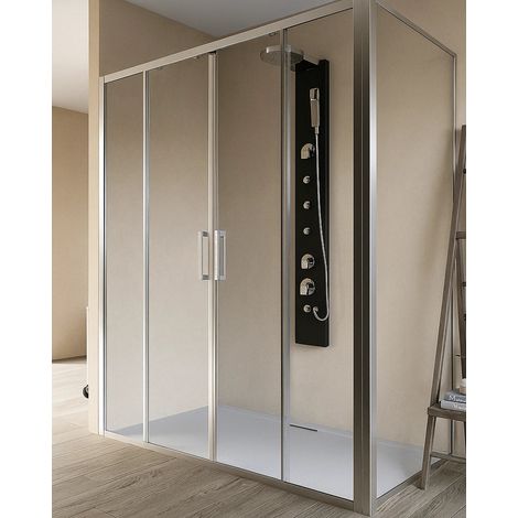 Box doccia 70x140 Marsiglia due scorrevoli reversibile H 195 cromo (1/5)