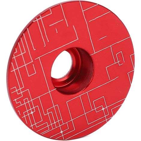 Capuchon supérieur de potence de direction de vélo en alliage d'aluminium pour VTT, avec vis, rouge (1/5)