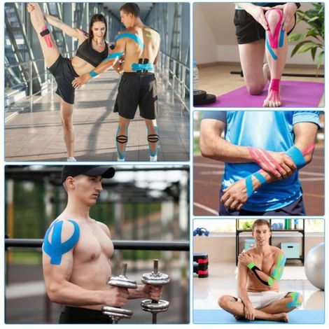 6 Rouleaux Kinesio Tape 5m×5cm Respirant Élastique, Bande Kinésiologie Sport Genou Exercice Utilisation Quotidienne Cuneary (1/5)