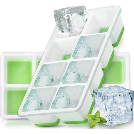 2 Pièces Bac à Glaçons Silicone, Couvercle Hermétique, Glaçons 4,5cm, Sans BPA LFGB, Pour Cocktail Whisky