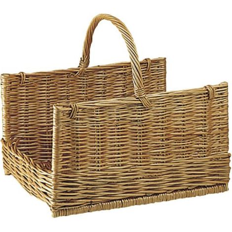 Porte-bûches en osier buff