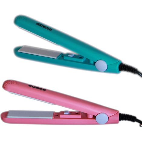 TrAdE Shop Traesio - Mini Piastra In Ceramica Per Capelli Lisci Da Viaggio Borsa 200°c 20w Sonar Sn02 - (1/3)