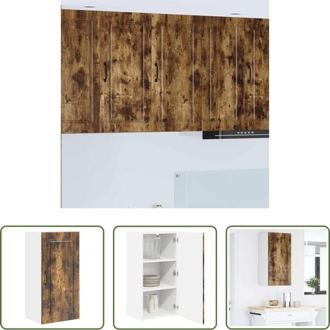vidaXL Meuble de cuisine - Armoire de cuisine Chêne fumé 40 x 31 x 80 cm Bois d'ingénierie (1/5)