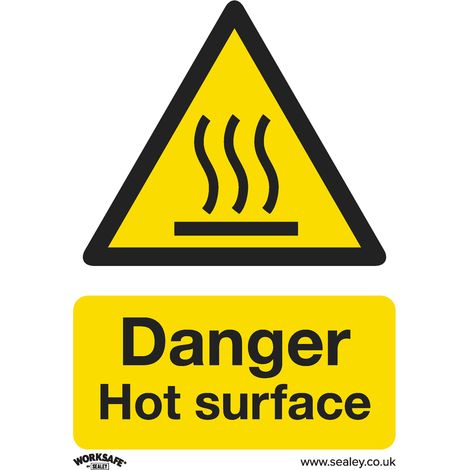 Sealey SS42P10 Worksafe Danger Hot Surface Safety Sign, Rigid Plastic - Pack of 10