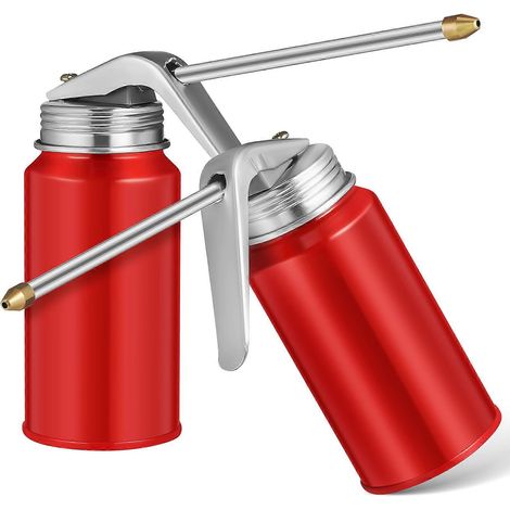 Lot de 2 bidons d'huile à pompe manuelle pour la lubrification automobile, distributeur d'huile pour voiture, réservoir d'huile de 200 ml (1/5)