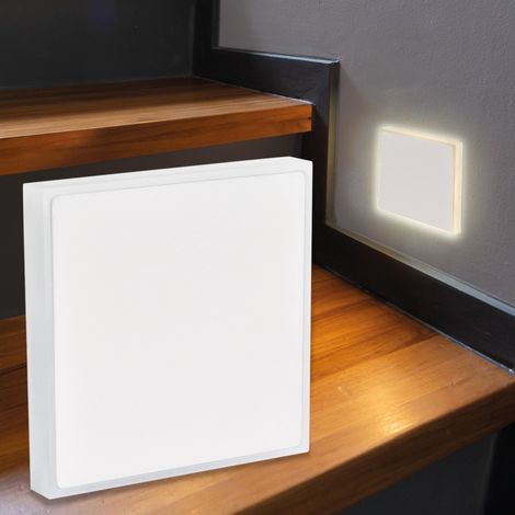 LED Treppenleuchte eckig weiß - Lichtfarbe: CCT 1,5W - Lichtaustritt: Halo (1/5)