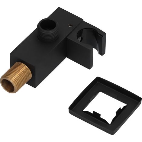 Support de pommeau de douche en cuivre, pivotant et réglable, noir mat
