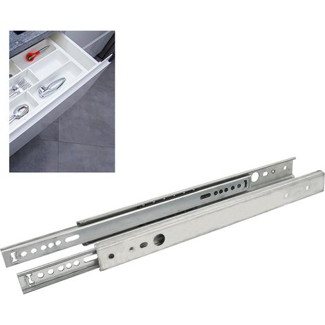 Guide Modèle 26 pour Tiroir Roulement pour Cabine de Douche Support Étagère Verre Pied de Meuble Naturel Tourné, Zinc, 310 mm (1/5)