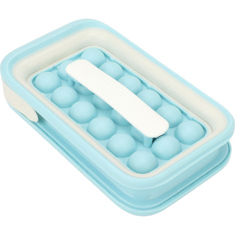 Ortviai Bac à glaçons rondes pliable 18 compartiments étanche – Moule à glaçons sphériques en TPR/ABS pour bar, voyage et extérieur (1/4)