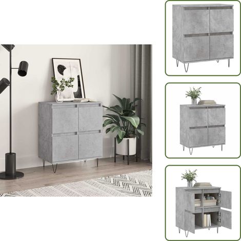 Sideboard Betongrau 60x35x70 cm Holzwerkstoff - Sideboard - Wohnwand - TV-Schrank - Regal - Wohnzimmermöbel