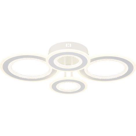 Plafonnier, lampe de salon, blanc mat, fonction mémoire, LED, L 59 cm
