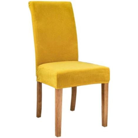 2 Pièces Housse de chaise, bande élastique, grande chaise de salle à manger en velours pour dames, chaise de restaurant, hôtel, fête, banquet (1/4)