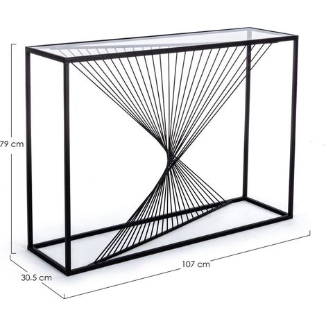 Console filaire en verre et en métal noir L107 - SPIRALE (1/7)