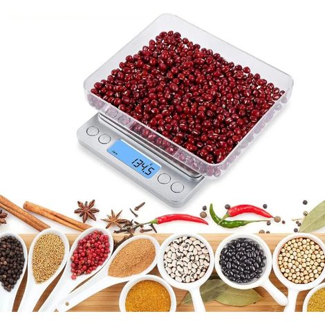 Digitale Küchenwaage, Taschenwaage für Kaffee 3000 g 0,01 oz/0,1 g, Mini-Lebensmittelwaage, professionelle elektronische Waage für Schmuck mit hintergrundbeleuchtetem LCD-Bildschirm.