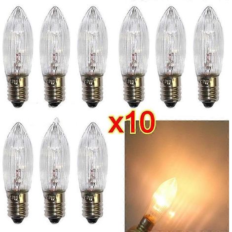 Lot de 10 ampoules LED E10 pour guirlandes lumineuses 10V-55V AC pour salle de bain, cuisine, lampes d'intérieur, éclairage décoratif incandescent (LGL)-AquaForge (1/2)
