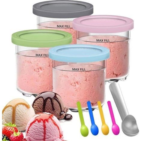 Eiscremebehälter für Ninja Creami, Eiscremebehälter mit Deckel, wiederverwendbare Eiscremebecher, Eiscremeboxen (1/5)