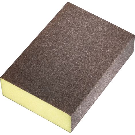 Sia Schleifblock/Schleifklotz Standard 7991 soft gelb fine Körnung 220 98 x 69 x 26 mm für Holz, Kunststoff, Farben, Lacke, Composite nass/trocken (1/2)