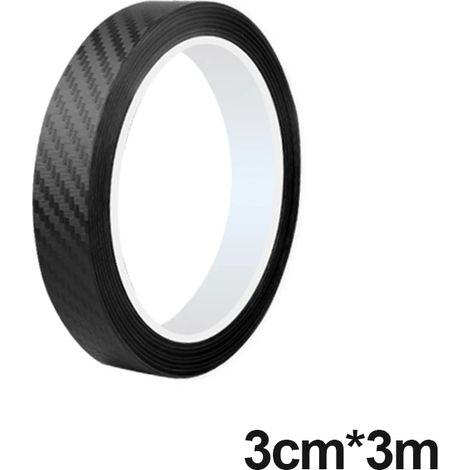 (3 cm x 3 m) SEAMETAL Film de protection autocollant en fibre de carbone 3D pour seuil de voiture,anti-rayures,imperméable,noir mat,nano-autocollant pour carrosserie (1/3)