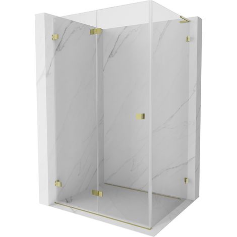 Mexen Lunar-F L klappbare Duschkabine links 85 x 80 cm, transparent, gold - 836L-085-080-50-00-L (1/5)