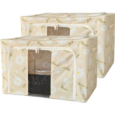 2er-Pack große, faltbare Aufbewahrungsboxen (24 l), bedruckt, faltbare Kleiderschrank-Aufbewahrungsboxen, große Deckenaufbewahrungsboxen (1/5)