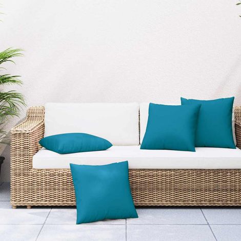 vidaXL Cuscini per divano 4 pz blu 50x50 cm in Tessuto